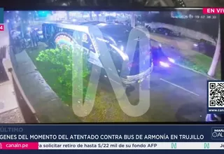 Imágenes del momento del atentado contra bus de Armonía 10 en Trujillo