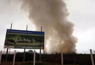 Incendio afectó importante zona de los Pantanos de Villa