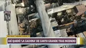 Incendio SJL: Drone muestra cómo quedó La Cachina de Canto Grande tras el siniestro  - Noticias de canta