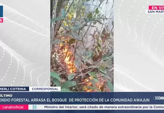 Incendio forestal arrasa bosque de protección de comunidad Awajún