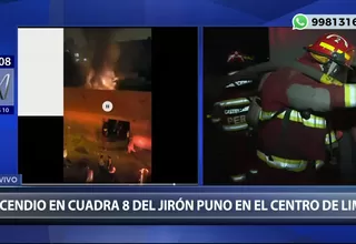 Incendio se registra en jirón Puno en el Centro de Lima