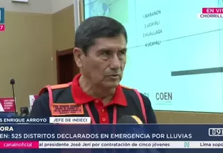 Indeci informa que lluvias han dejado 36 fallecidos y más de 500 distritos en emergencia en el país