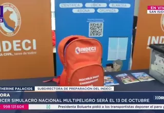INDECI realizará simulacro multipeligro el 13 de octubre