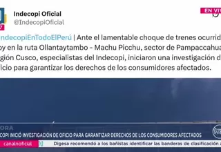 Indecopi investiga a operadores tras choque de trenes en Cusco