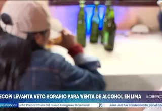 Indecopi deja sin efecto las restricciones horarias para venta de bebidas alcohólicas