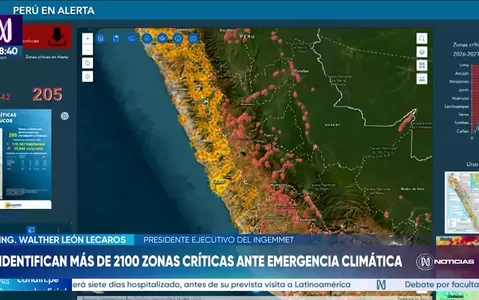 Ingemmet identifica más de 2100 zonas críticas en el Perú