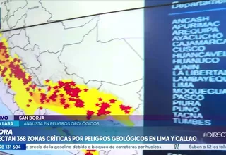Ingemmet reporta 838 zonas críticas por deslizamientos e inundaciones en el Perú