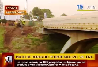 Inician construcción de puente mellizo en Miraflores