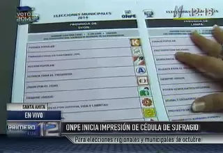 Inició impresión de cédulas de sufragio para elecciones de octubre