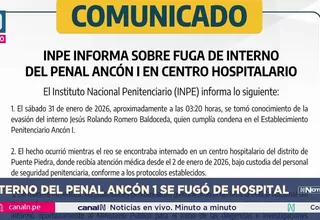 Interno del penal Ancón I fuga de hospital en Puente Piedra