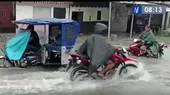 Iquitos: Calles lucen inundadas tras lluvia torrencial  - Noticias de lluvias-torrenciales
