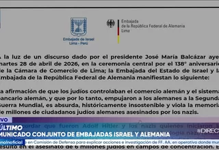 Israel y Alemania rechazan frases de José Balcázar sobre judíos