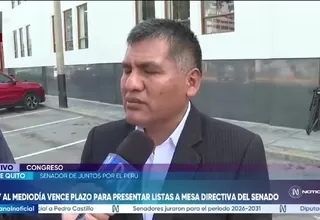 Jaime Quito reafirma alianza opositora para disputar la Mesa Directiva del Senado