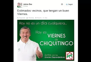 Jaime Zea negó que haya escrito “hoy es viernes de chiquitingo"