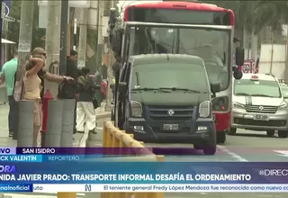 Javier Prado: Colectivos invaden carril del Corredor Rojo pese a presencia de policías y ATU