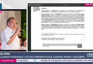 JEE declara fundada tacha contra Mario Vizcarra por peculado