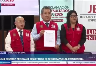 JEE Lima Centro 1 proclama resultados de segunda vuelta presidencial