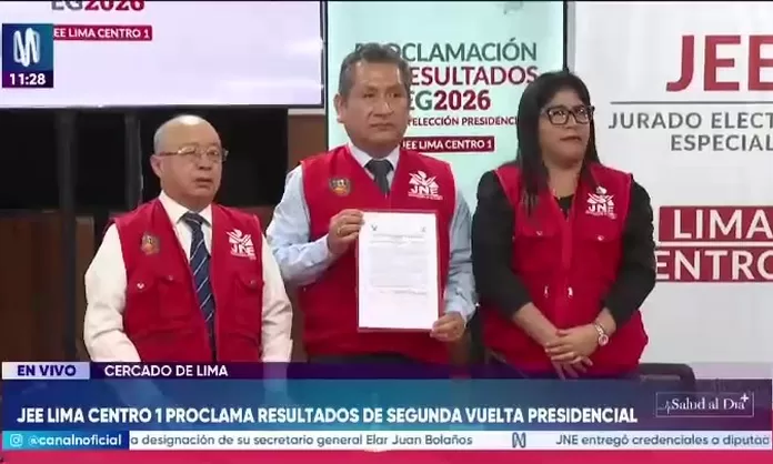 JEE Lima Center 1 proclaims second round presidential results: People's Force obtained more than 63% of valid votes
