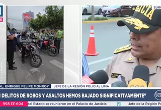 Jefe Policial de Lima anuncia la reducción de robos y asaltos en la capital