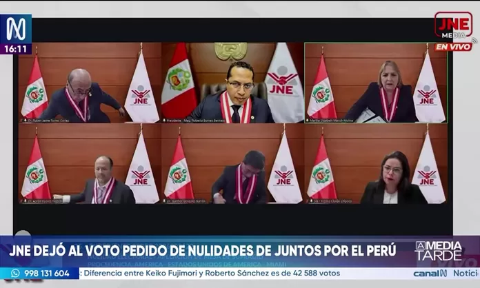 JNE left to vote the appeals of Together by Peru on the annulment of minutes