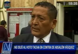 JNE dejó al voto la tacha presentada contra Absalón Vásquez