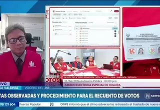 JNE explicó que el recuento de votos solo procede en actas observadas y no en toda la elección presidencial