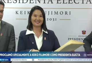 JNE proclamó oficialmente a Keiko Fujimori como presidenta electa