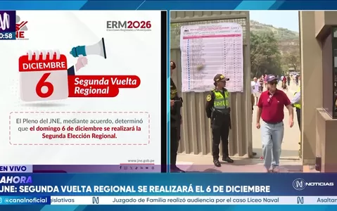 JNE: Segunda vuelta regional se realizará el 6 de diciembre