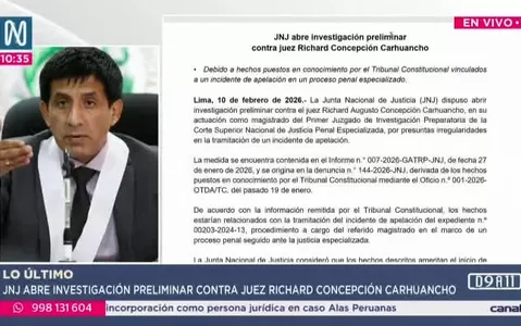 Junta Nacional de Justicia abre investigación preliminar contra juez Concepción Carhuancho