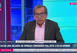 Jorge del Castillo critica fin de contrato con Rutas de Lima por riesgos
