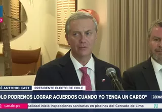  José Antonio Kast: Solo podremos lograr acuerdos cuando yo asuma el cargo