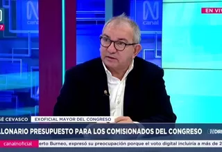 José Cevasco advierte uso político de viáticos de comisionados