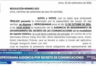 PJ reprograma audiencia por secreto de comunicaciones de entorno a expresidente José Jerí