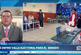 José Tello señala que JNE debe aclarar valla electoral para elección del Senado