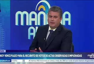 José Villalobos consideró improbable un cambio en los resultados rumbo a segunda vuelta tras recuento de votos