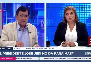 José Williams respalda vacancia contra el presidente José Jerí