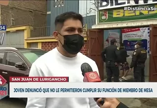 Joven denunció que no le permitieron cumplir su función como miembro de mesa