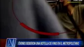 Jóvenes sorprendidos tomando licor dentro del Metropolitano - Noticias de licor