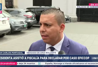 Juan Carlos Portugal sobre Dina Boluarte en la Fiscalía por caso EFICCOP: “Hemos absuelto todas las preguntas”