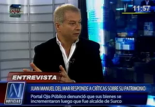 Juan Manuel del Mar negó que existan irregularidades en su patrimonio