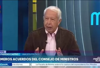 Juan Paredes Castro: "Las primeras horas de la relación con el Congreso serán claves para el Gobierno"