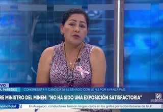 Karol Paredes: Exposición del ministro no fue satisfactoria