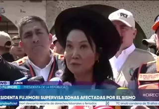 Keiko Fujimori anuncia viviendas de emergencia y apoyo del Gobierno para damnificados por sismo en Junín