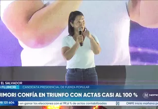 Keiko Fujimori confía en su triunfo con actas casi al 100 %