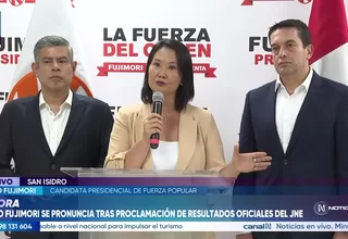 Keiko Fujimori afirma que el actual proceso electoral no ha estado ajeno a irregularidades