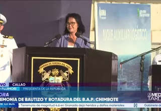 Keiko Fujimori encabezó el bautizo y botadura del BAP Chimbote