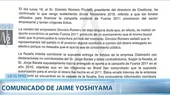 Caso Keiko Fujimori: Yoshiyama señala que declaraciones de Romero confirman que fondos en 2011 son lícitos - Noticias de jaime-yoshiyama