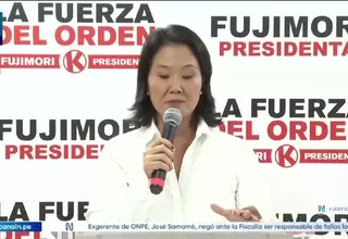 Keiko Fujimori: “No podemos permitir llamados a la insurgencia”