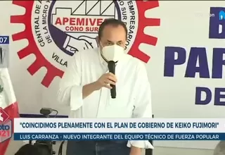 Keiko Fujimori presentó a exministro Luis Carranza como parte de su equipo técnico