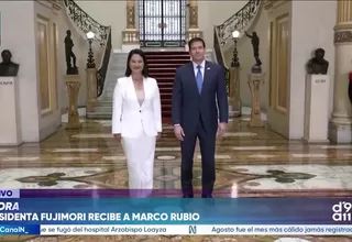 Keiko Fujimori recibe a Marco Rubio en Palacio de Gobierno para abordar seguridad y cooperación bilateral